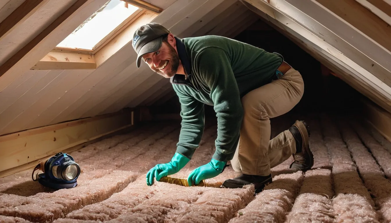 A local provider inspecting an attic for animal entry points in a Overland Park home